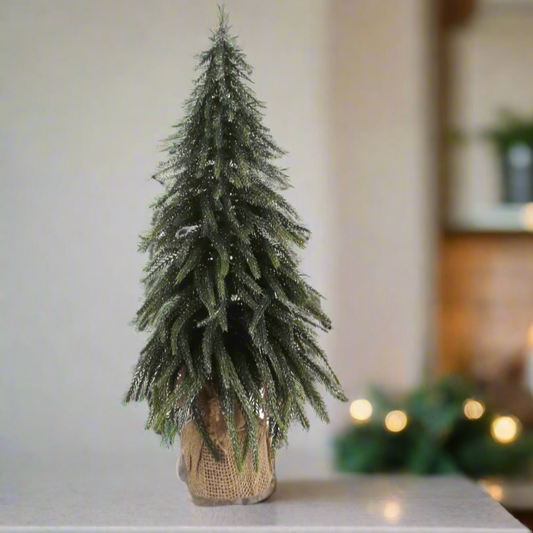 Mini Christmas Tree Real Look Foliage Glitter Finish