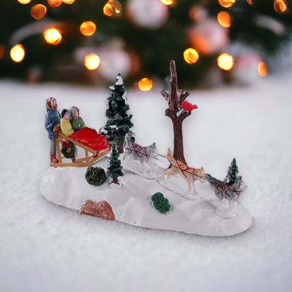 Lemax Dog Sledding Afternoon Christmas Village Figures