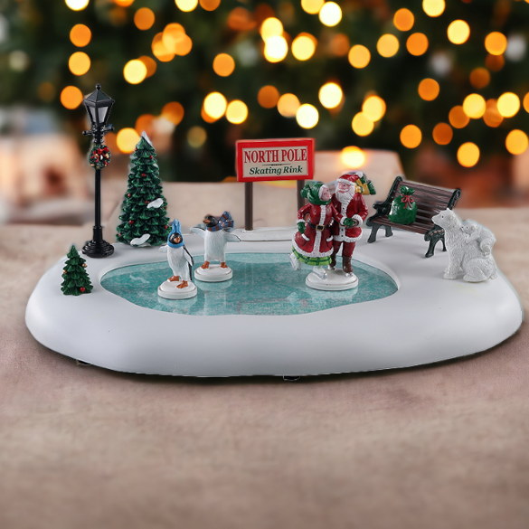 Lemax North Pole Skating Rink Christmas Village Decoration