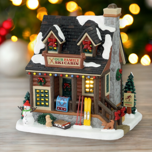 Lemax Our Family Ski Cabin Christmas Village Decoration