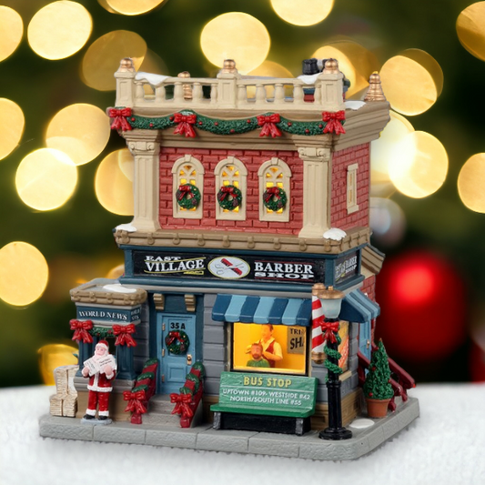 Lemax East Village Barber Shop Christmas Village Decoration