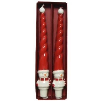 Set of 2 Snowman Dinner Candles