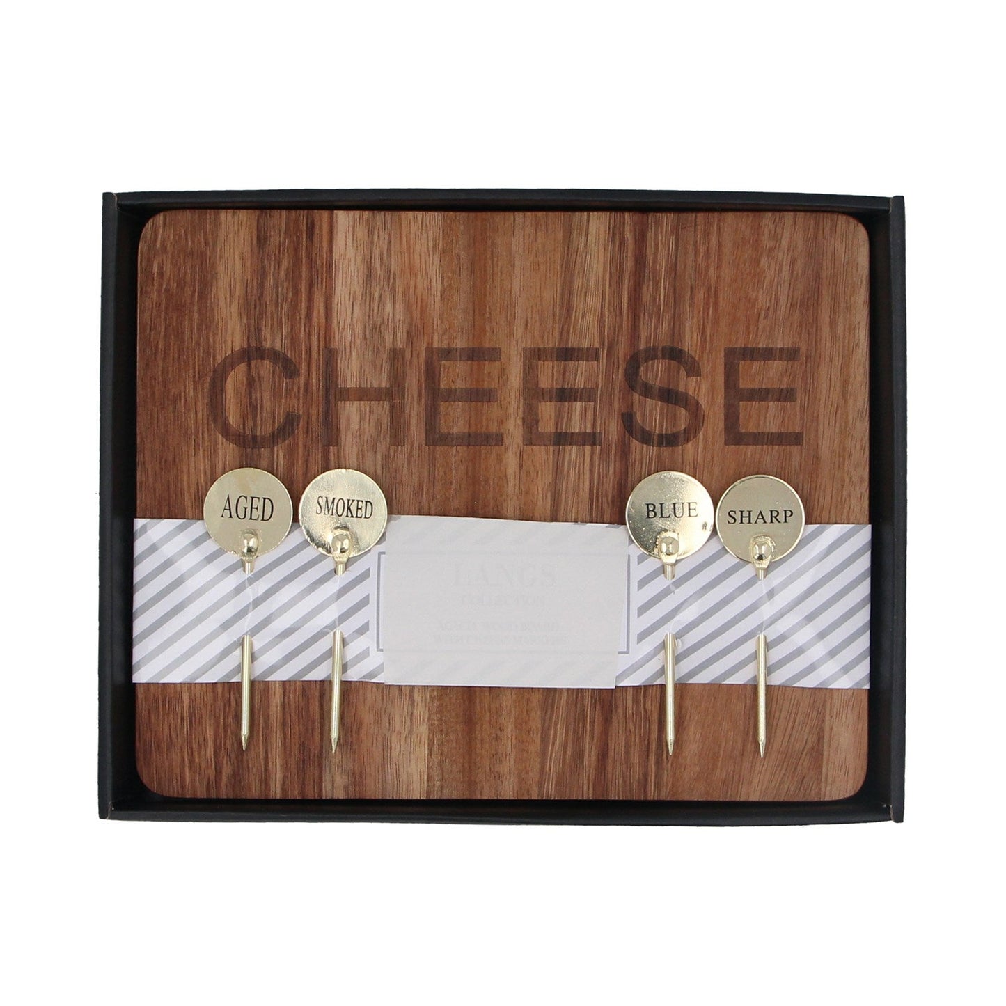 Festive Feast Wooden Cheese Board with Metal Labels