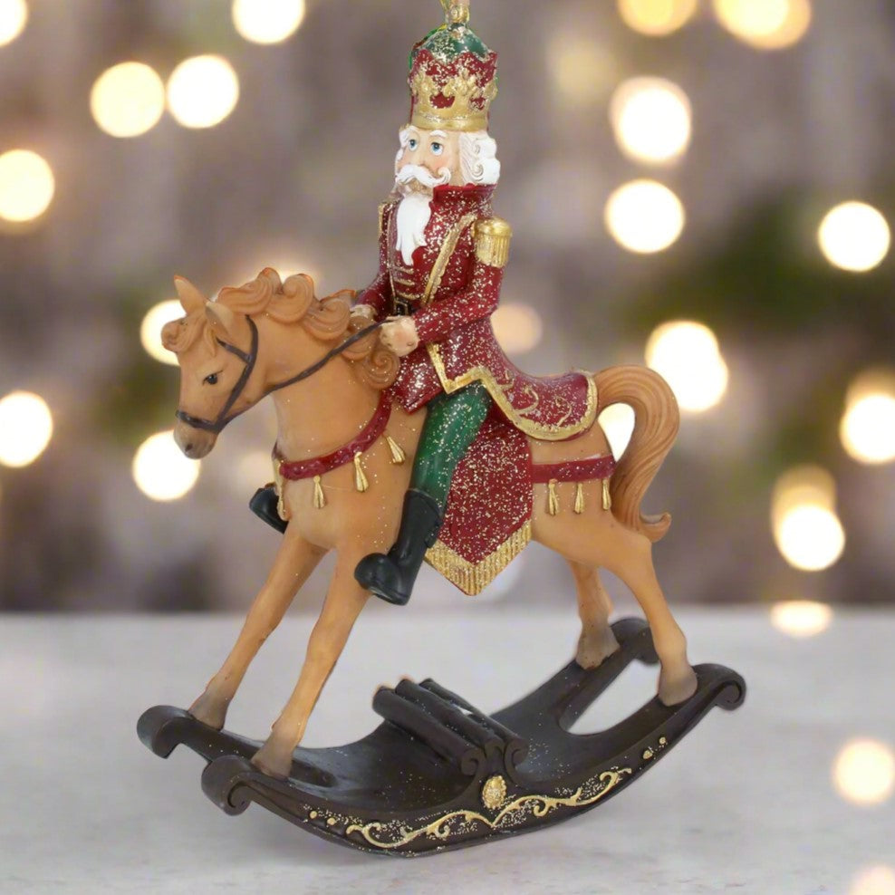 Nutcracker on Rocking Horse Ornament