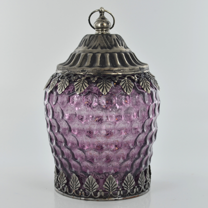 Small Vintage Style Purple LED Lantern