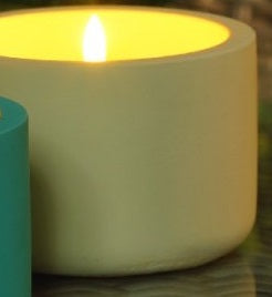 Small Accent Concrete Flickering Flame Led Garden Candle