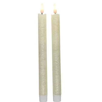 2 LED Wick Pearl Dinner Candles 24cm