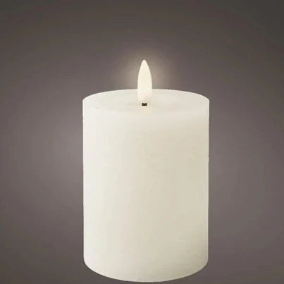 White LED Wick Flat Top Wax Candle 11.2cm x 7cm