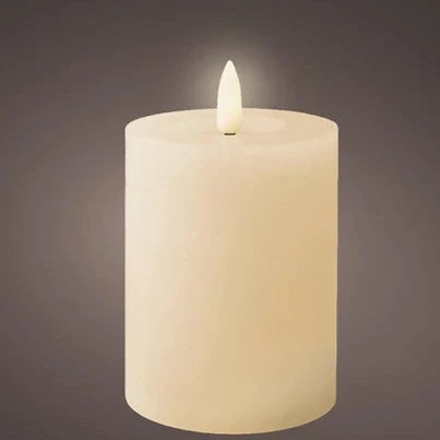 Cream LED Wick Flat Top Wax Candle 11.2cm x 7cm