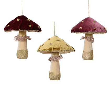 Velvet Mushroom Hanging Decoration