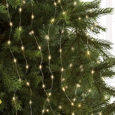 Lumineo Warm White Silver Cable Tree Lights 180cm