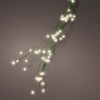 Lumineo Warm White Green Cable Tree Lights 210cm