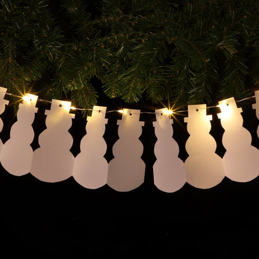 DIY Retro Paper Cut Out Snowman Festive Garland