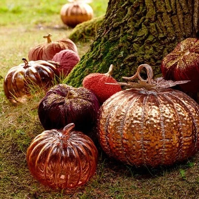 Orange Glass Pumpkin Ornament