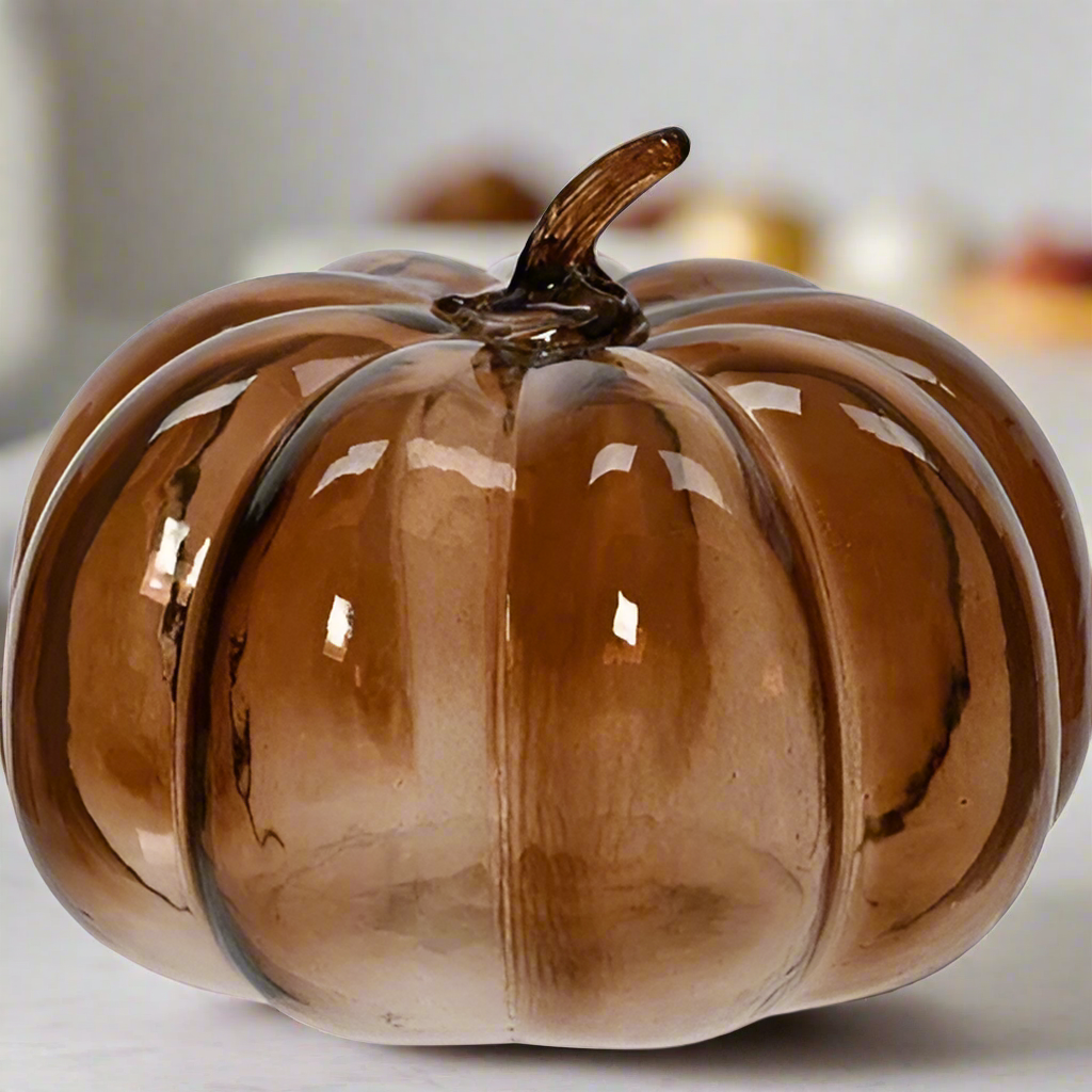 Expresso Glass Pumpkin Ornament