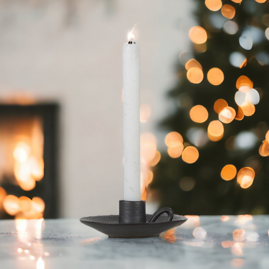 Grey Porcelain Winkie Christmas Candle Holder