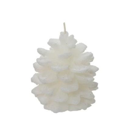 White Pinecone Wax Candle 9cm