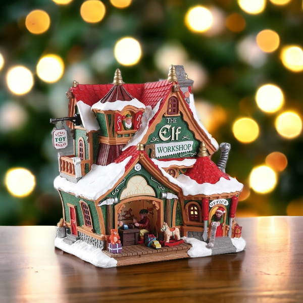 Lemax Elf Workshop Santa's Wonderland Lit Village Decoration