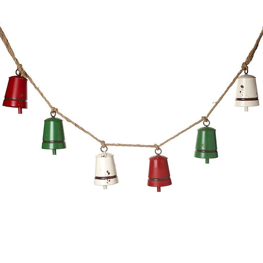 Red Green and White Cow Bells Garland