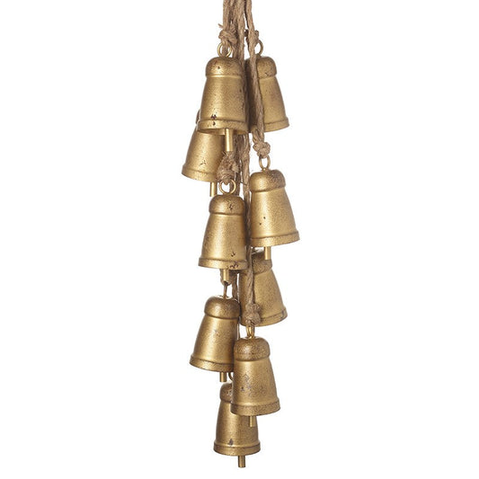 Gold Jingle Bells Cluster Hanging Decoration