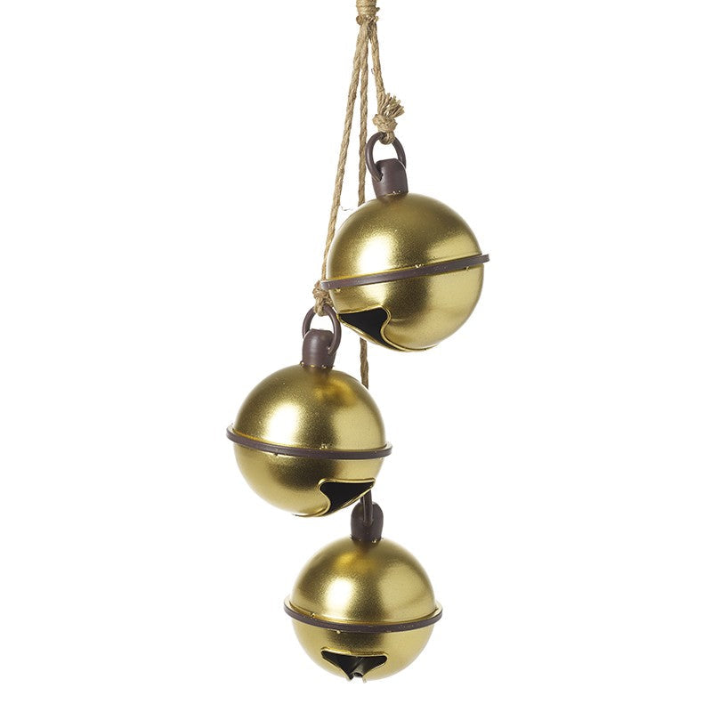 Hanging Gold Metal Christmas Bells