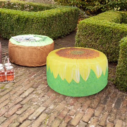 Outdoor Inflatable Pouffe Sunflower Design