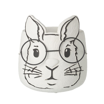 Large Bunny with Glasses Plant Pot