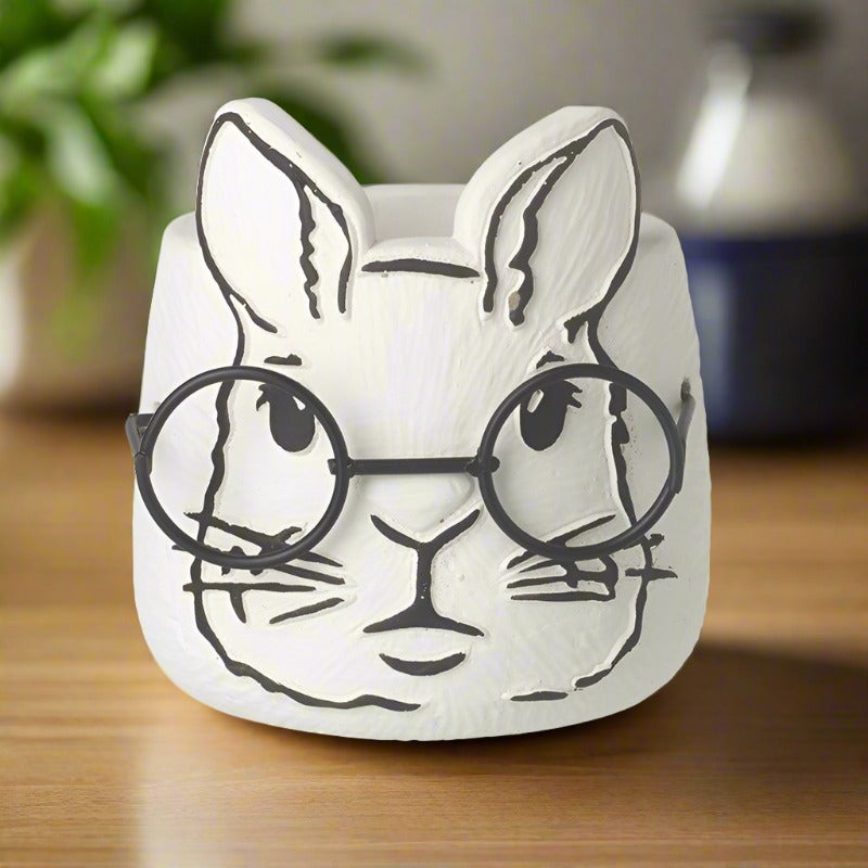 Small Bunny with Glasses Plant Pot