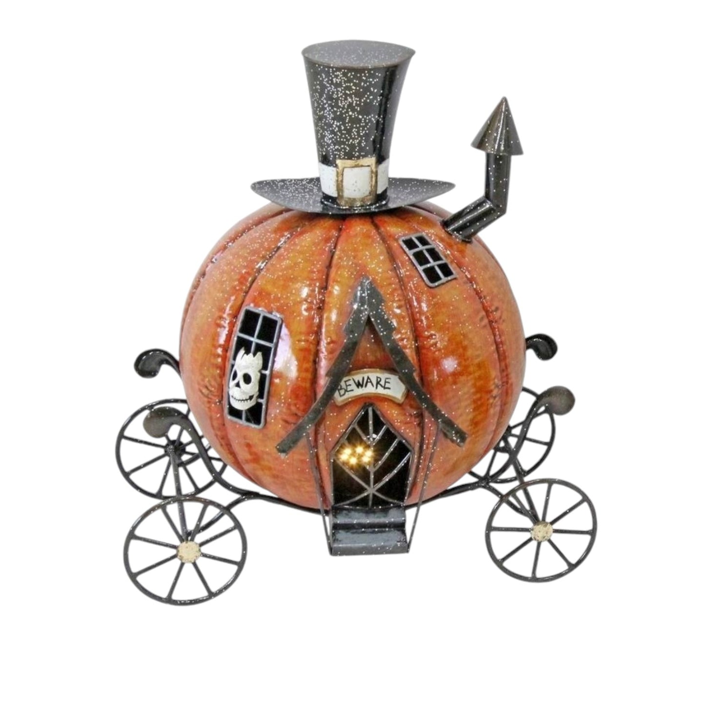 Halloween Pumpkin LED Lit Carriage