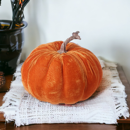 Halloween Velvet Pumpkin Decoration 18cm