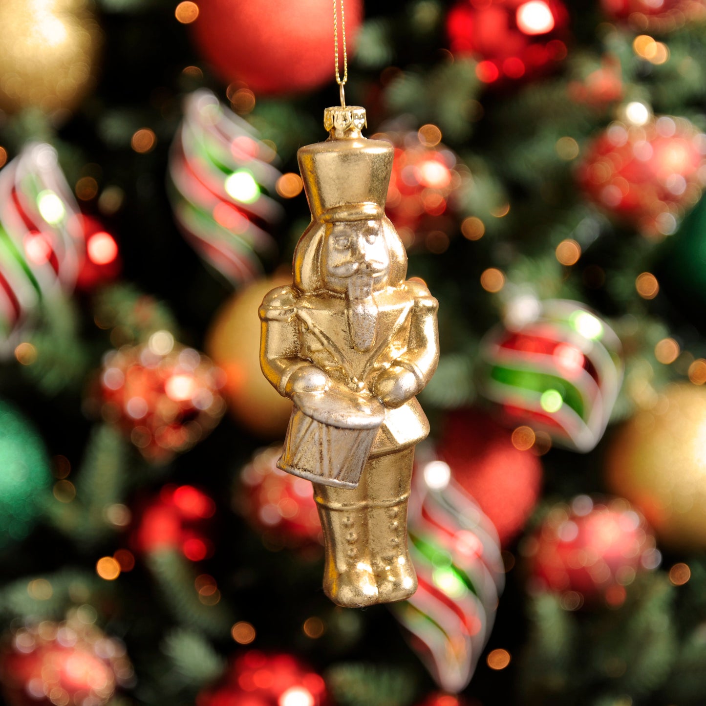 Gold Christmas Nutcracker 15cm Hanging Decoration