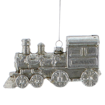 Silver Train 12cm Hanging Decoration