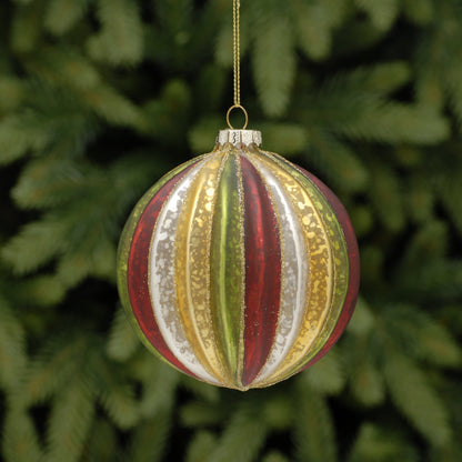 Stripe Glass Ball Hanging Christmas Bauble Decoration