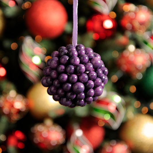 Purple Berry Cluster Ball Christmas Decoration