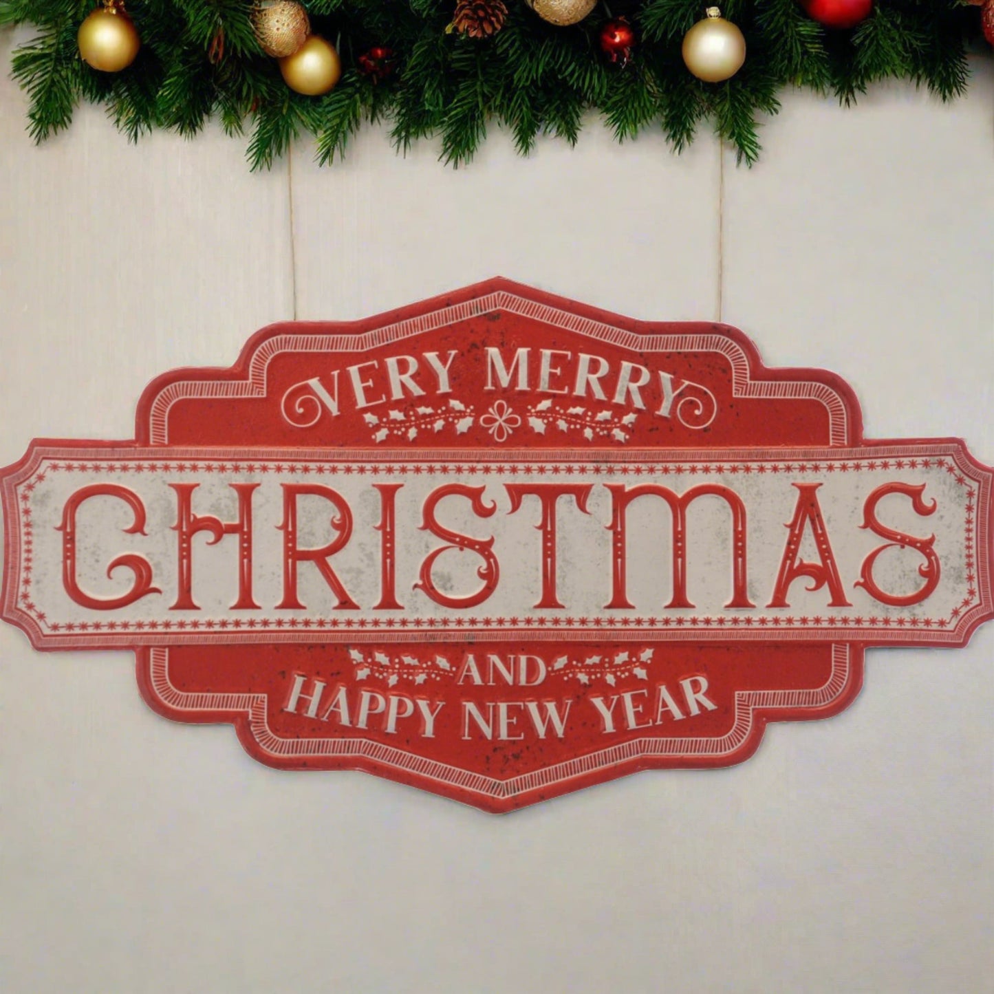 Red Merry Christmas Sign