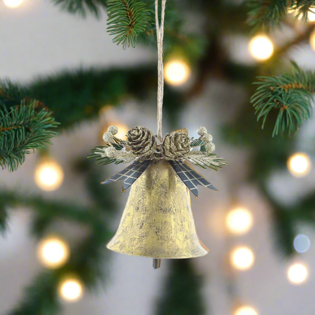 Gold Bell Tree Decoration 8cm