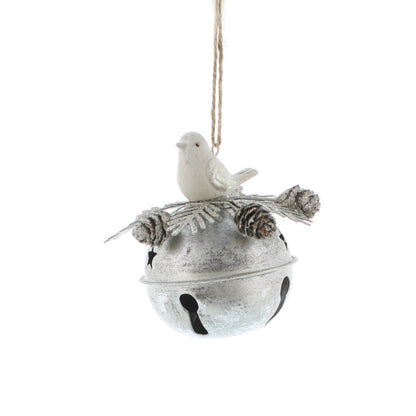 Silver Bell with White Bird and Foliage