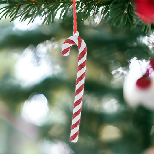 Glitter Candy Cane Hanging Decoration