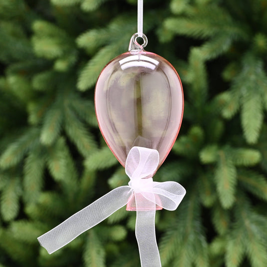 Pink Glass Balloon Hanging Christmas Decoration