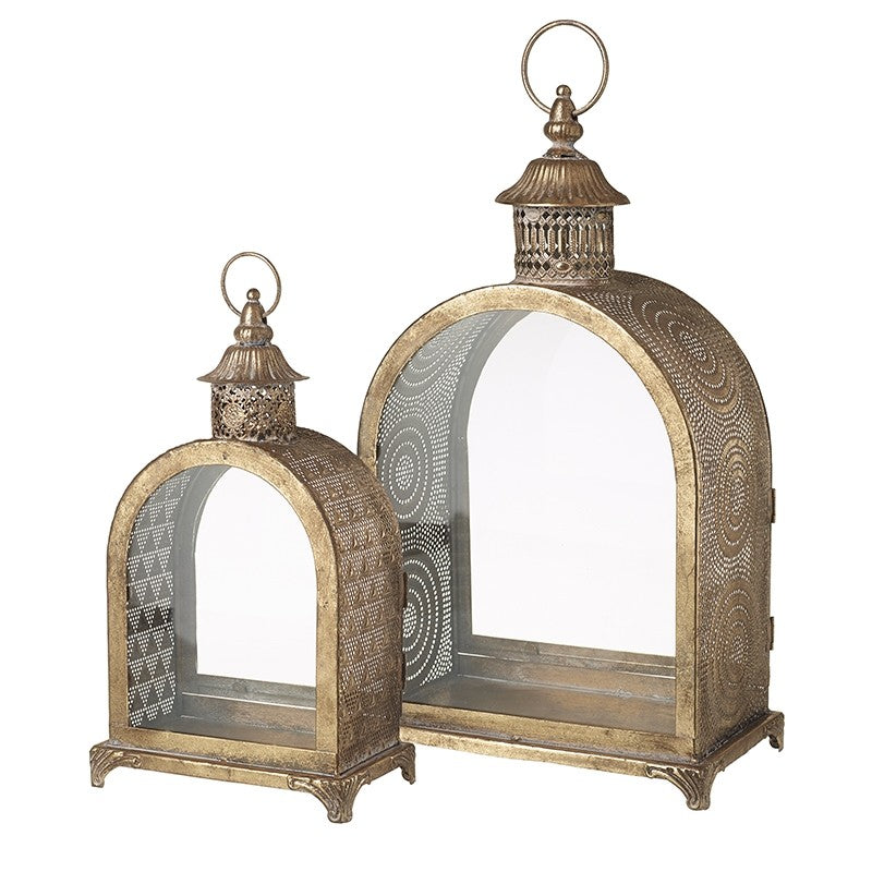 Set of 2 Golden Arch Lanterns