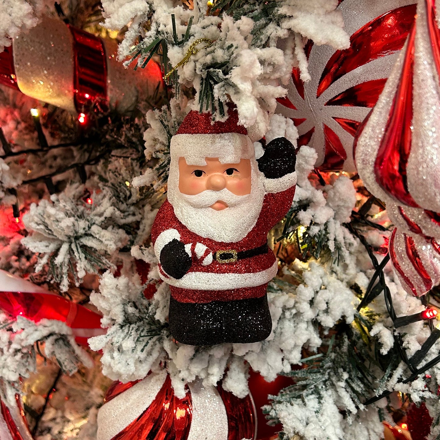 Glitter Santa Hanging Decoration