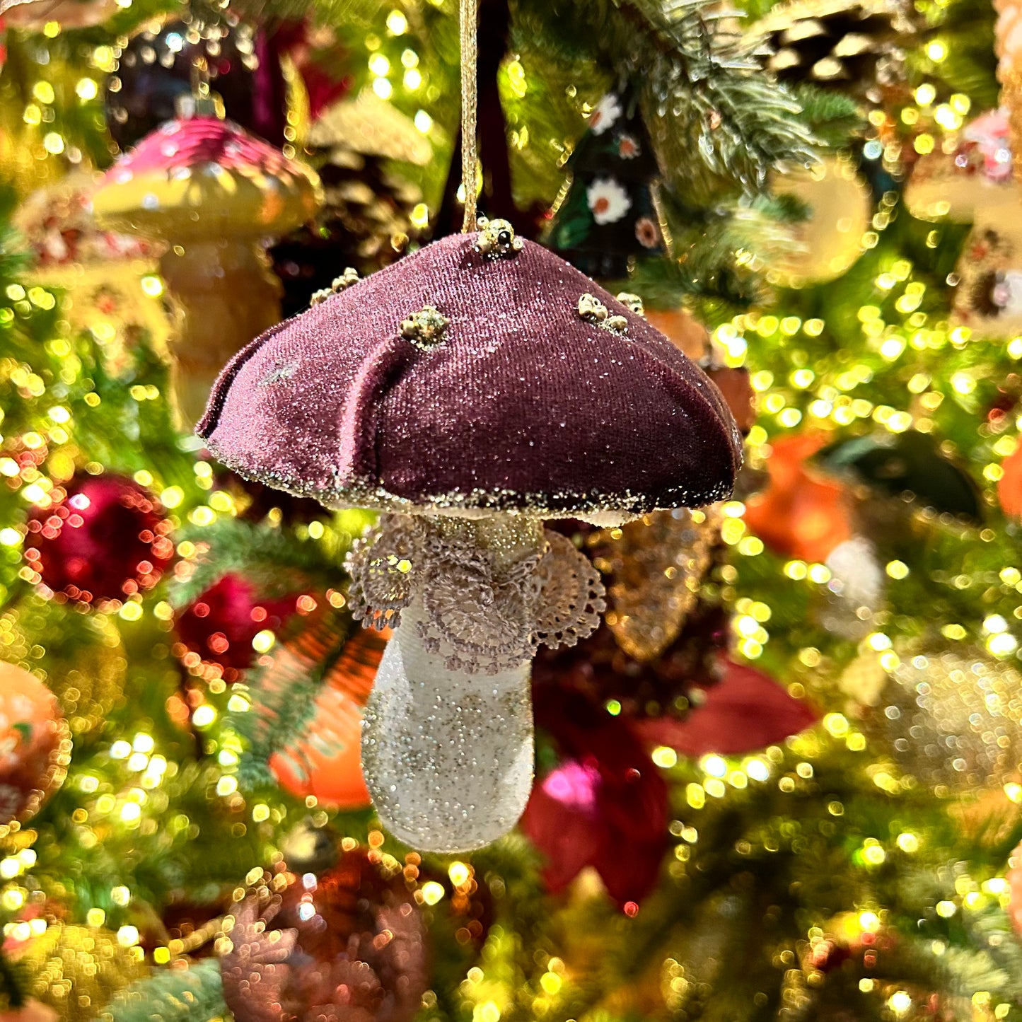 Velvet Mushroom Hanging Decoration