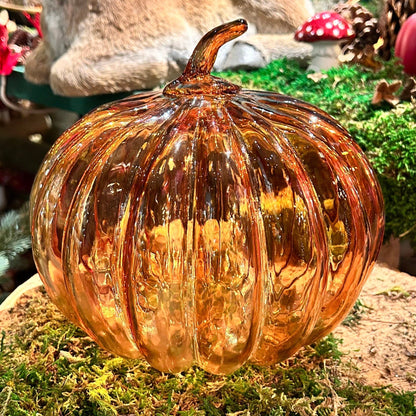 Orange Glass Pumpkin Ornament