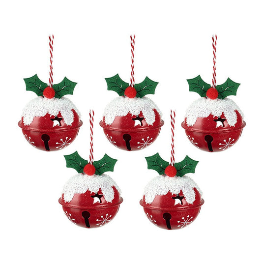 Set of 5 Xmas Pudding Bells