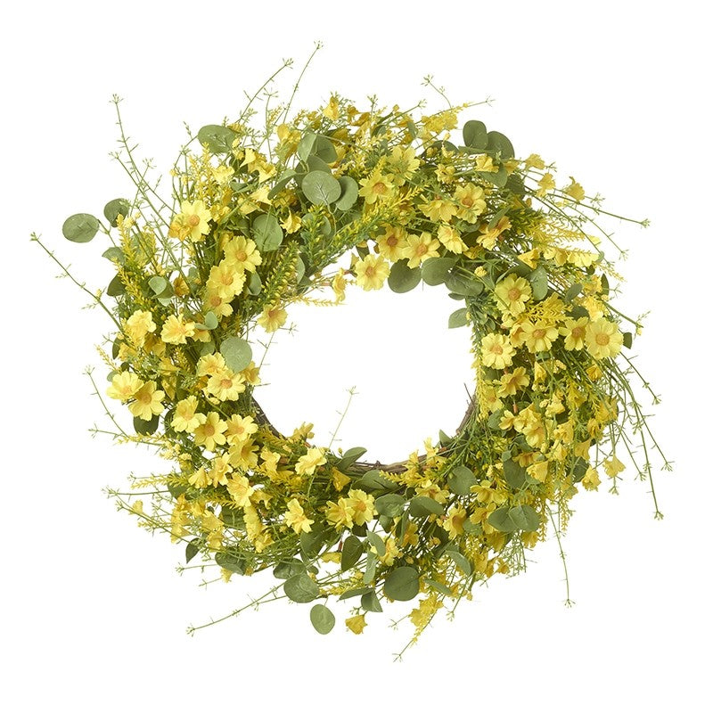 Yellow Artificial Flower Wreath