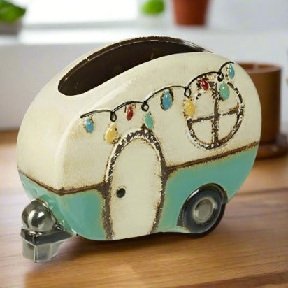 Ceramic Caravan Plant Pot