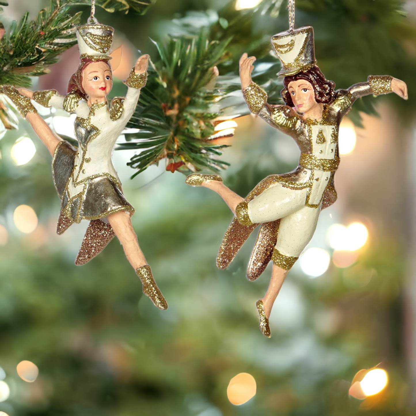 Christmas Nutcracker Ballet Dancer Cream And Gold