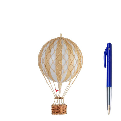 Floating the Skies Ivory Stripe Hot Air Balloon Decoration