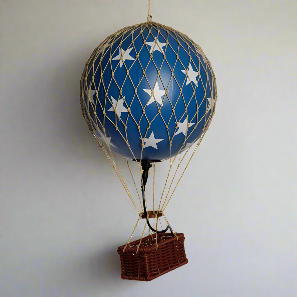 Blue Stars LED Hot Air Balloon Decoration