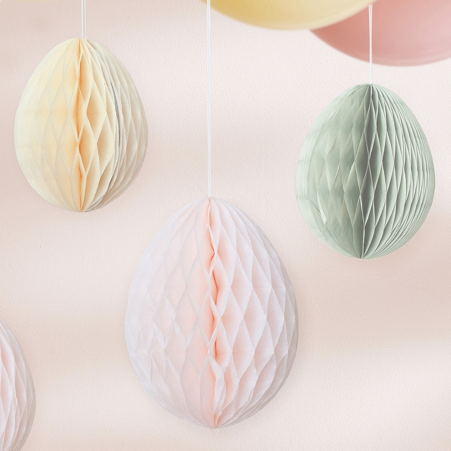 Pastel Honeycomb Hanging Easter Egg Decorations